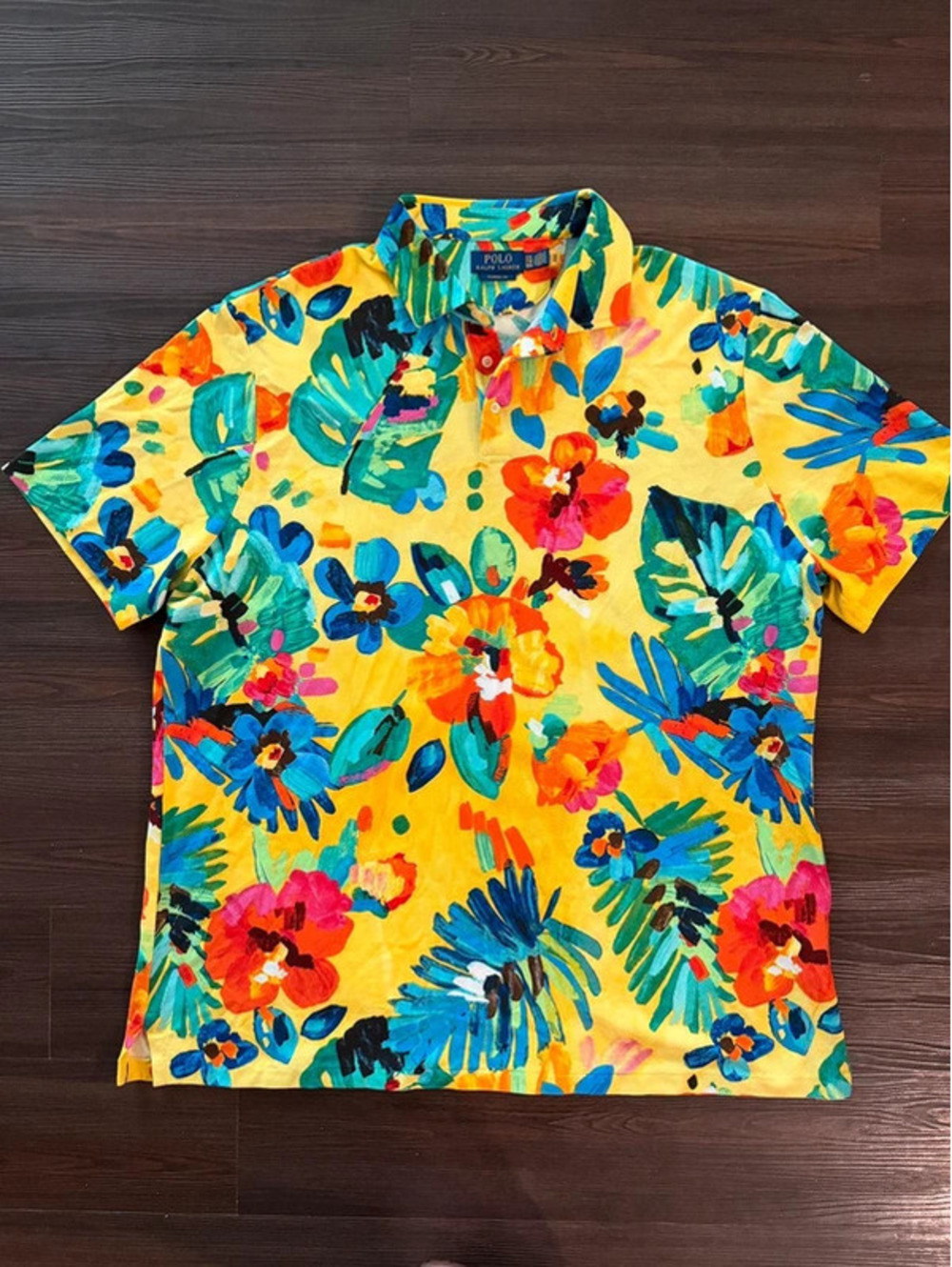 Polo Ralph Lauren Classic fit Hawaiian Polo Shirt Floral Motif Men's XL